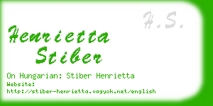 henrietta stiber business card